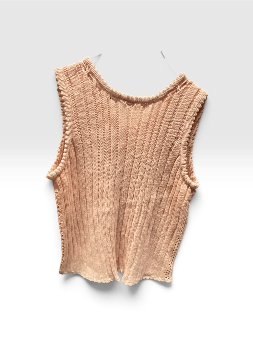 Sleeveless Knit Pointelle Top - Blush Pink - Picture 2 of 4